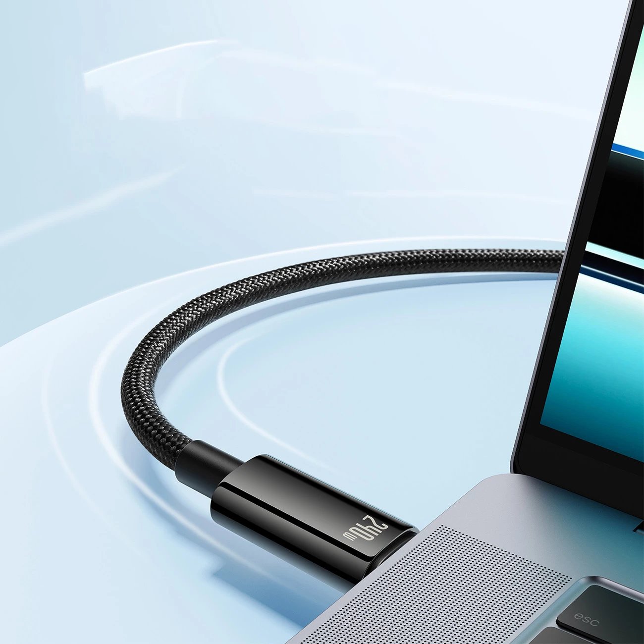 Kabllo USB-C në USB-C Baseus CAWJ040101, 2m, 240W, e zezë