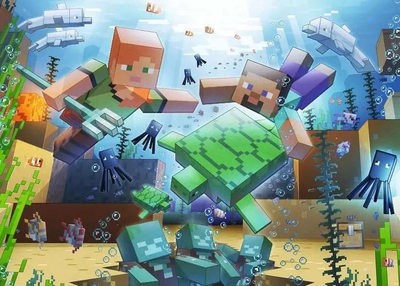 Puzzle Minecraft Ravensburger 1000 pjesë, 70x50cm