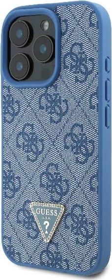 Mbështjellës Guess Crossbody 4G Metal Logo për iPhone 16 Pro Max, Kaltër