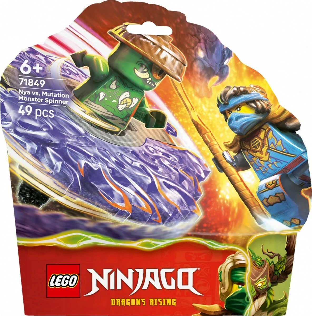 set LEGO NINJAGO, 71849 Nya vs Mutant Monster on Spinner, 49 copë, plastikë, i vogël