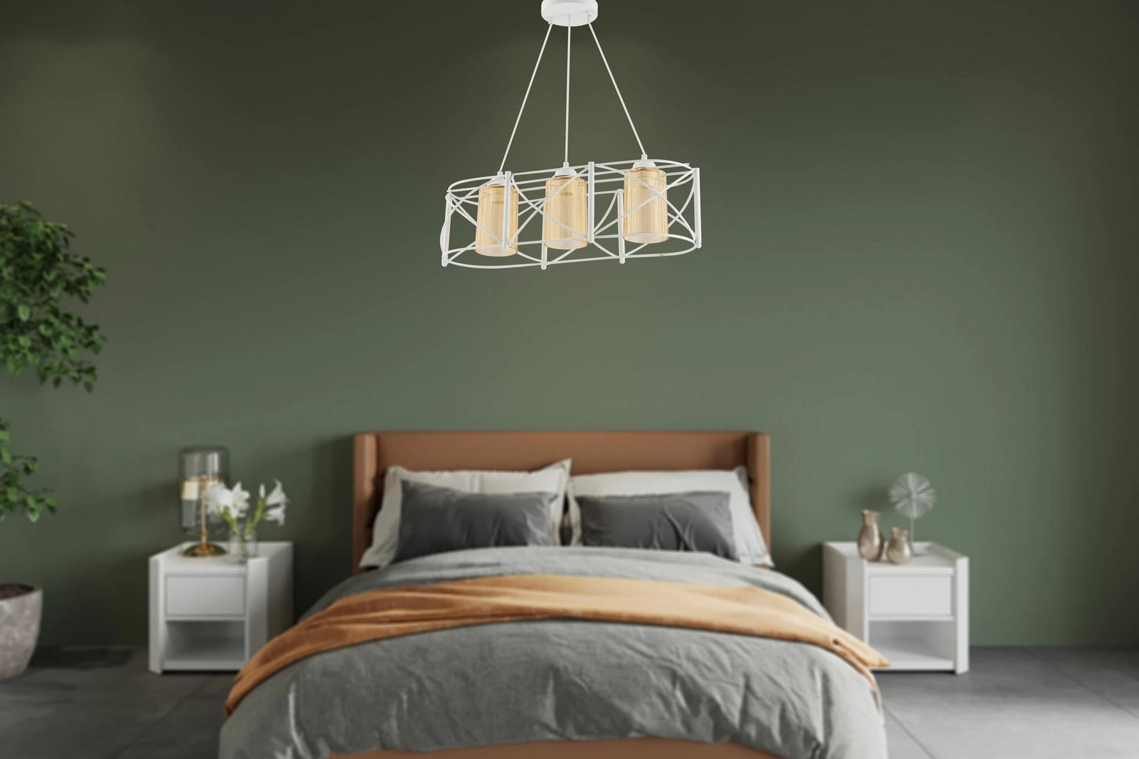 Llambë tavani Opviq, Dratrio, xham i bardhë dhe i verdhë