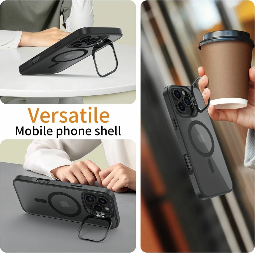 Mbështjellës Tech-Protect MagStand për iPhone 16 Pro, MagSafe, gjysmë-transparent