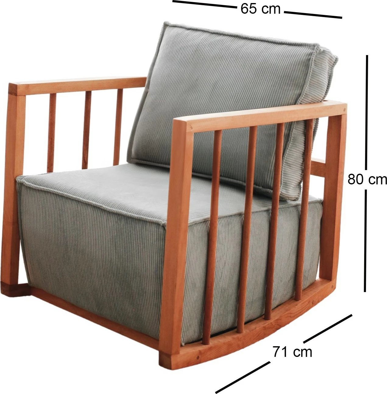 Karrige sallon me krahë, stof Babyface, ngjyrë kaltër, sallanan