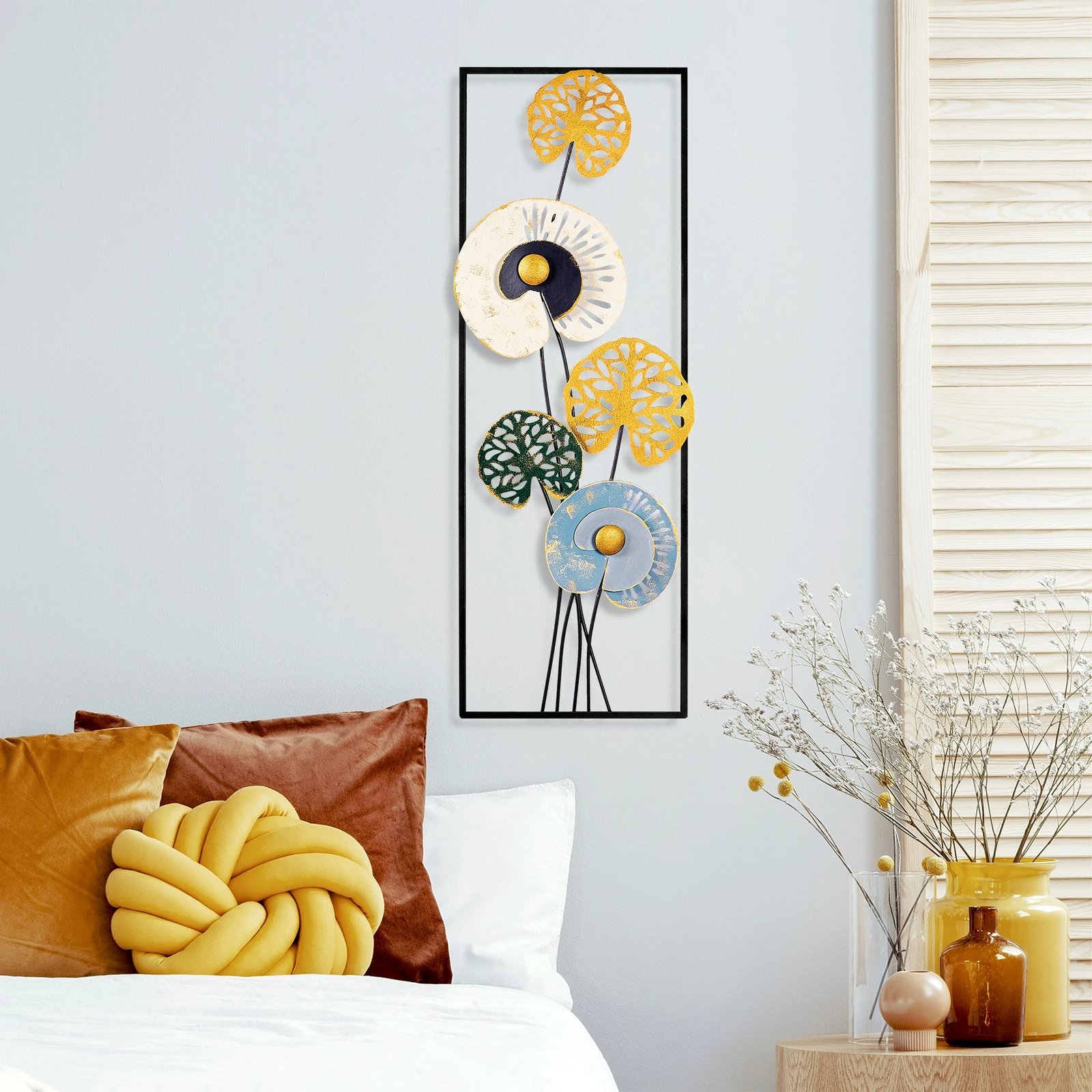 Aksesor dekorativ metalik për mur, Wallity, Grape Vine 3 (3), shumëngjyrësh, 32x90x4cm