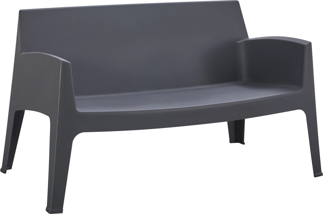 Divan i jashtëm dy vendësh, polipropilen, ngjyrë gri, SLEEK FH6366.10, 118x48.5x73cm