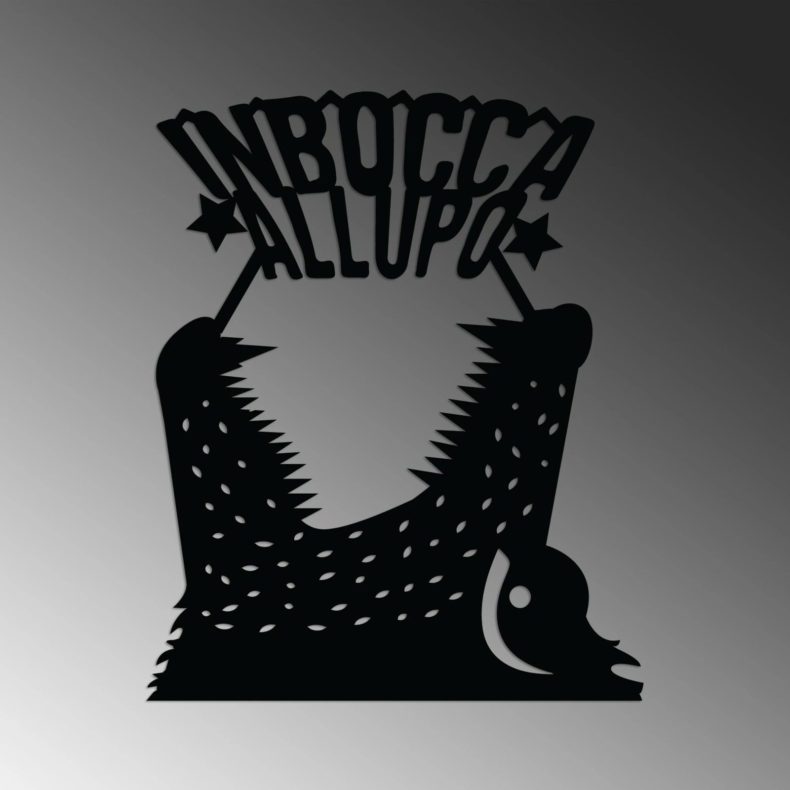 Aksesor dekorativ metalik për mur, Wallity Lupo 4, ngjyrë e zezë, 46x56cm