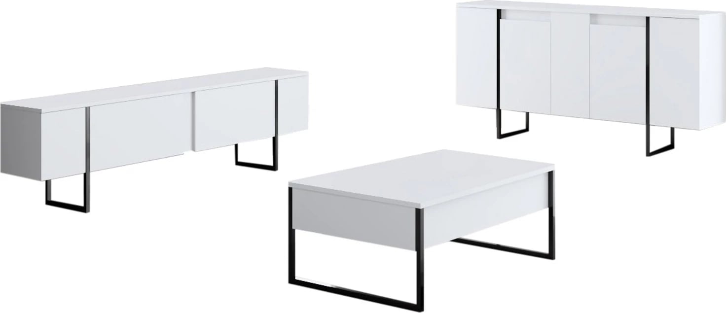 Konsol modern, ngjyrë bardhë e zi, Skye Decor, Luxe