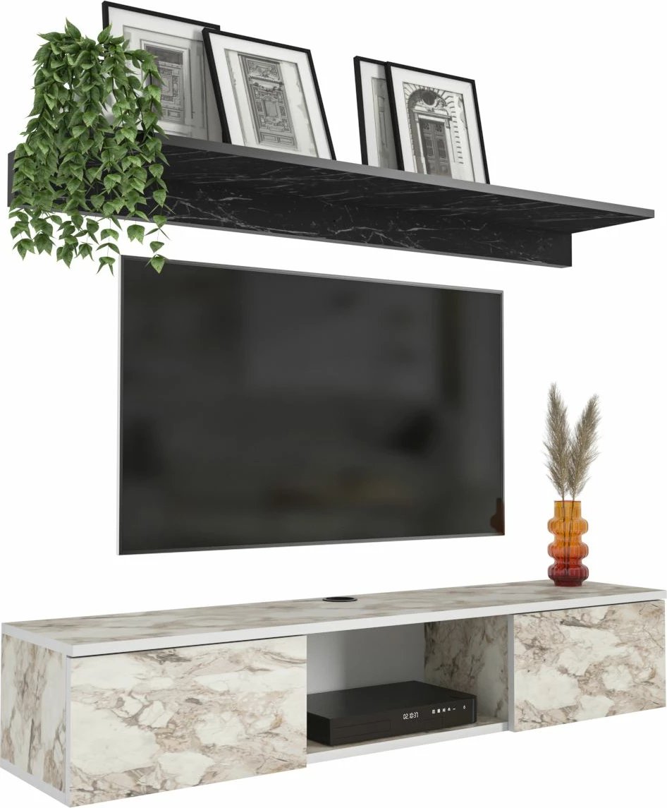 Komodë TV Skye Decor, ngjyrë Ephesus dhe e bardhë