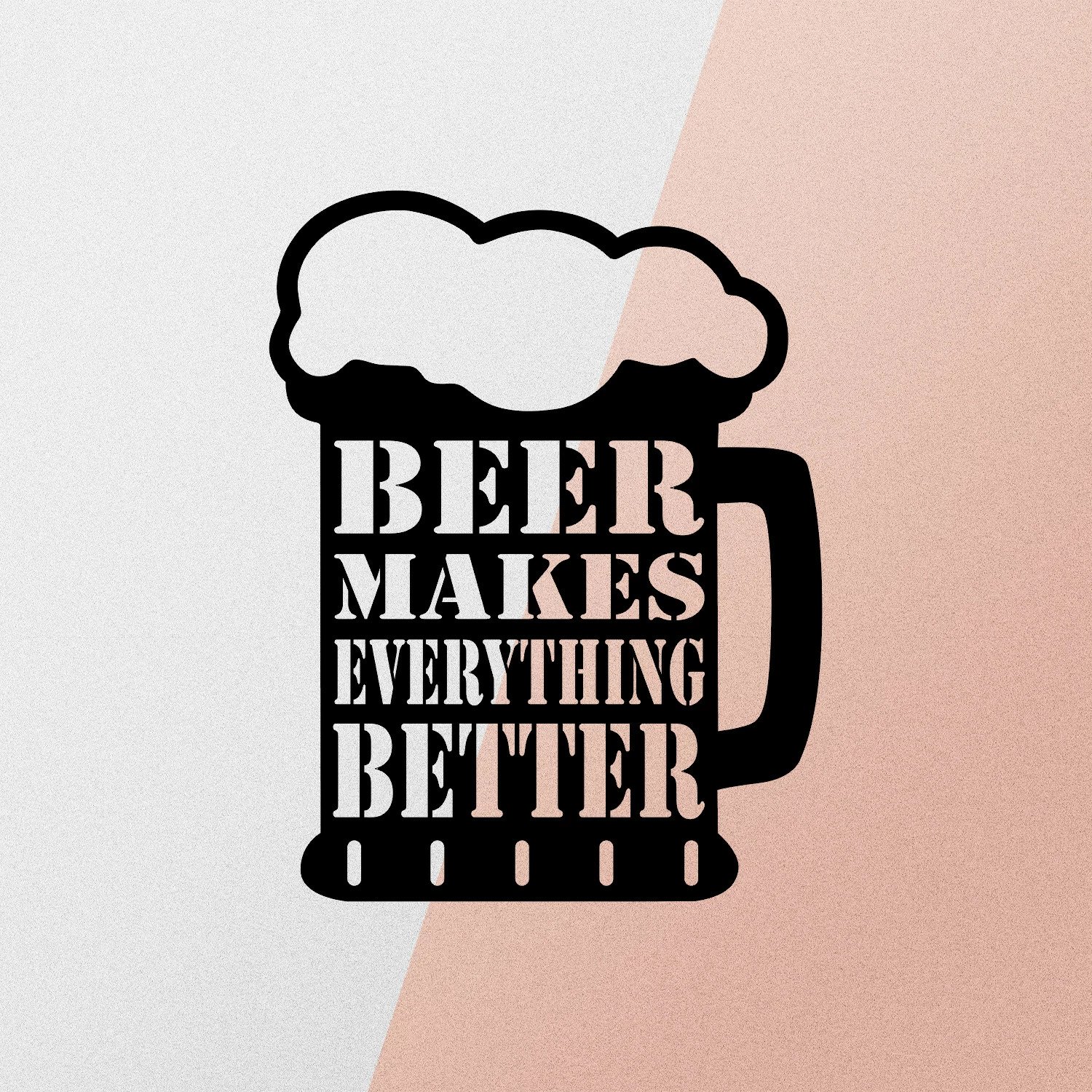 Dekor metalik për mur, Wallity, motiv birre, ngjyrë e zezë