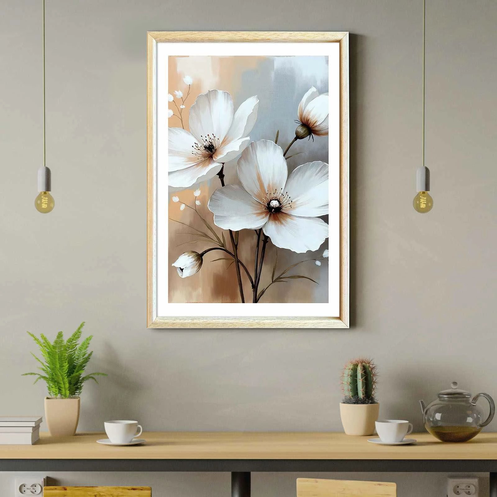 Pikturë dekorative me kornizë MDF, Wallity, Ahswabisabi-015, 62x92cm