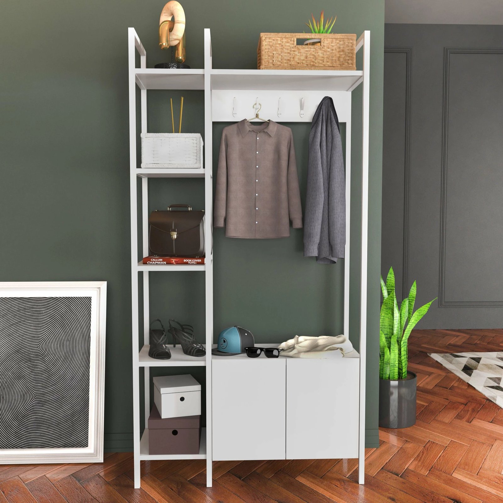 Stendë hyrje Hanah Home, ngjyrë e bardhë, Doga