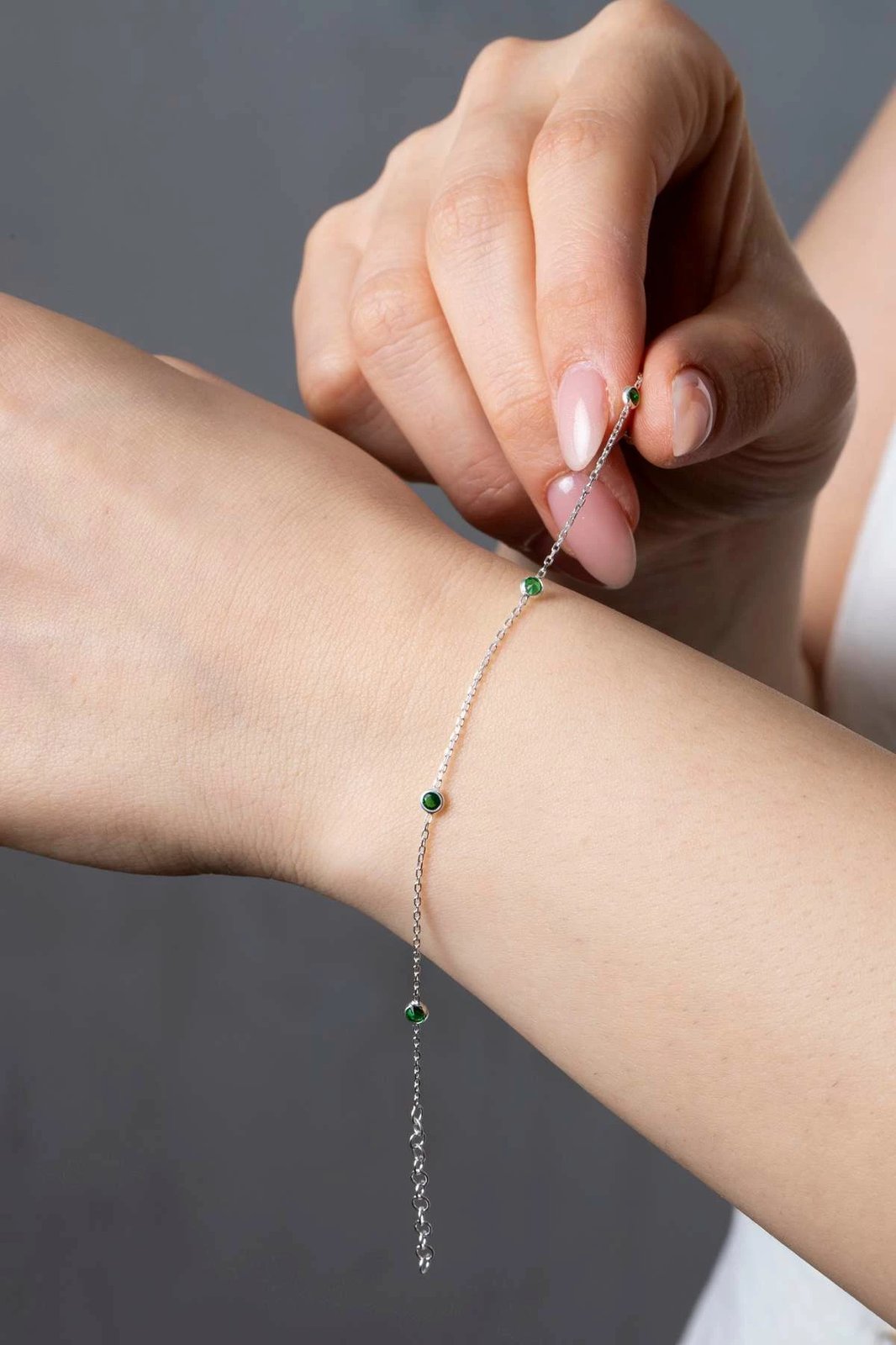 Byzylyk argjendi me gurë të gjelbër, Jumeon, TFNY65229