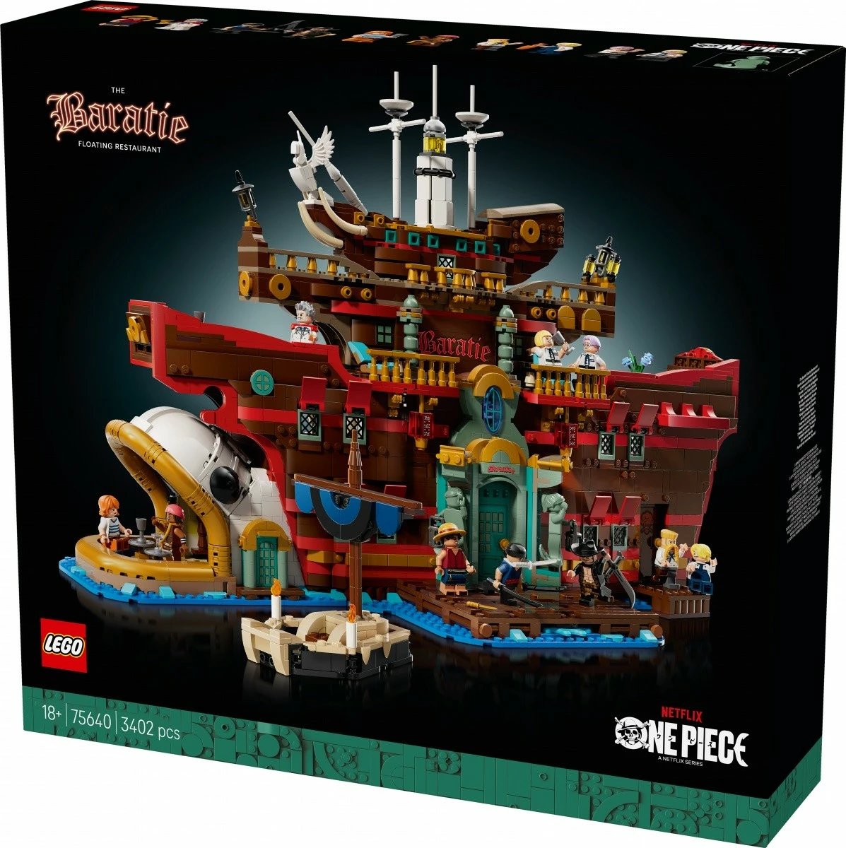 Set LEGO One Piece Floating Restaurant Baratie 75640, 3402 pjesë, për të rritur