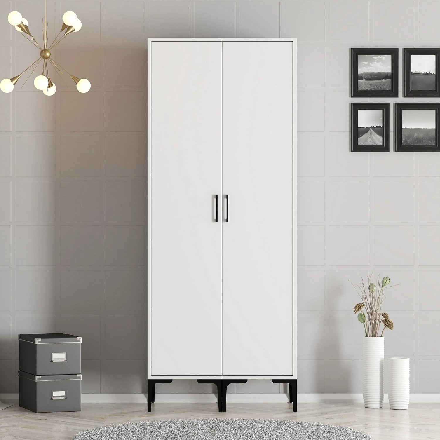 Dollap për dhomë gjumi, ngjyrë e bardhë, Skye Decor, Kumsal SS