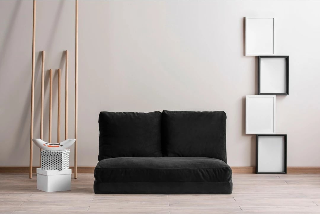 Divan-krevat 2 vendesh Atelier del Sofa, Taida, ngjyrë e zezë