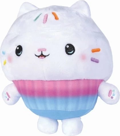 Lodër plushe Simba Gabby's Dollhouse Cakey Cat, 25 cm, bardhë/rozë/kaltër