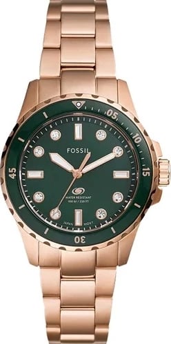 Orë dore FOSSIL FOSSIL BLUE për femra, rozë gold