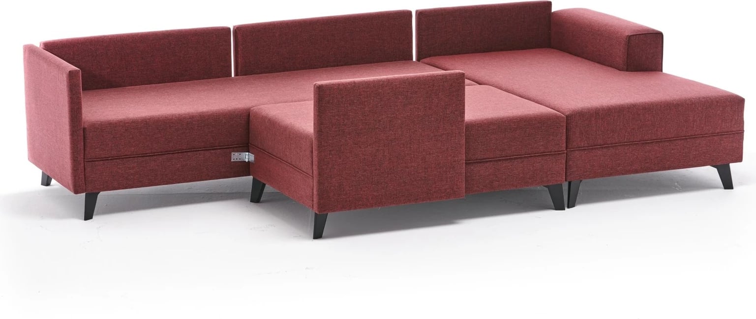 Kënd-sofë krevati Atelier del Sofa, Efsun, ngjyrë e kuqe e errët