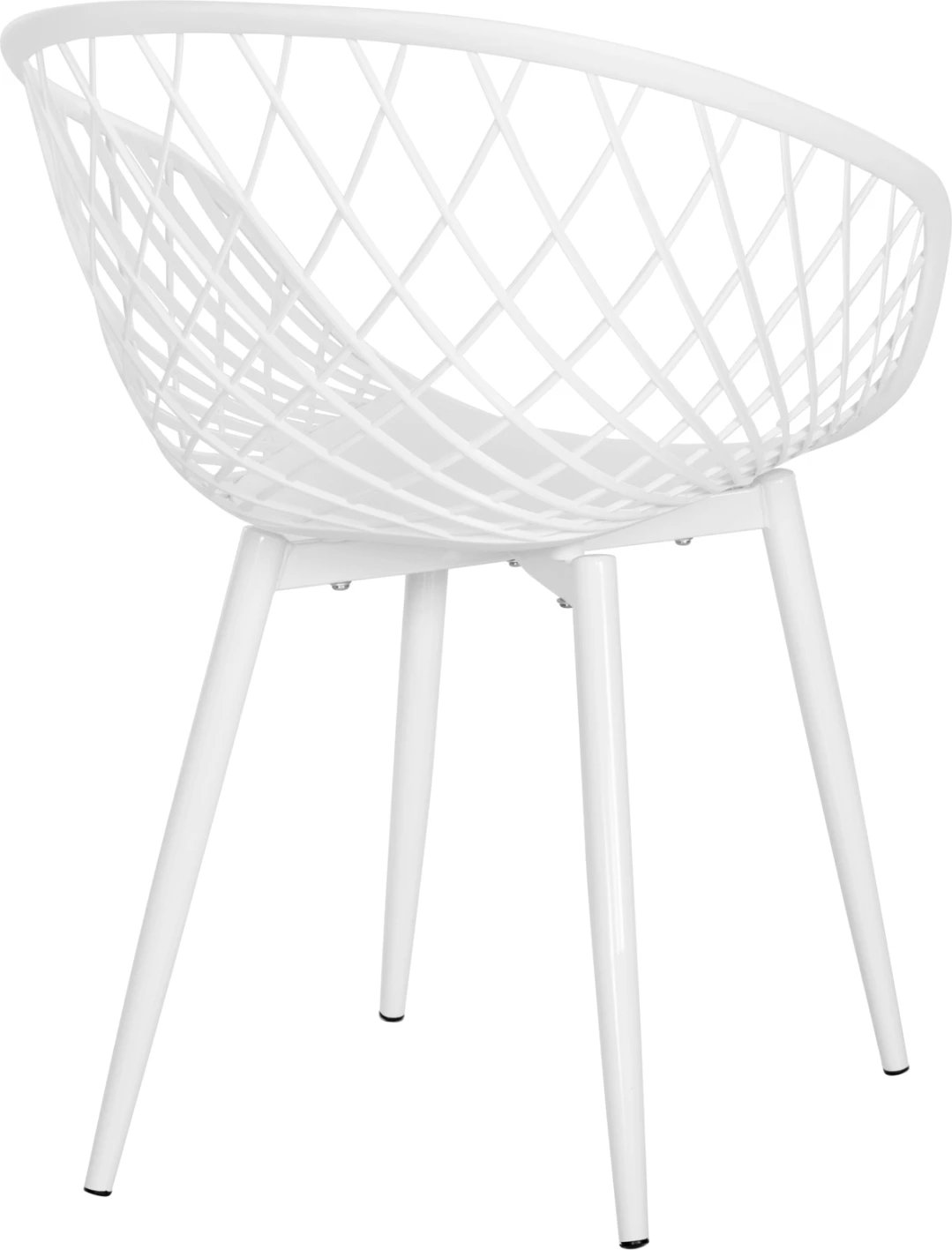 Karrige ARIADNE FH8001.31 polipropileni e bardhë-këmbë metali të bardha 62x54x81Hcm., set prej 4 copash