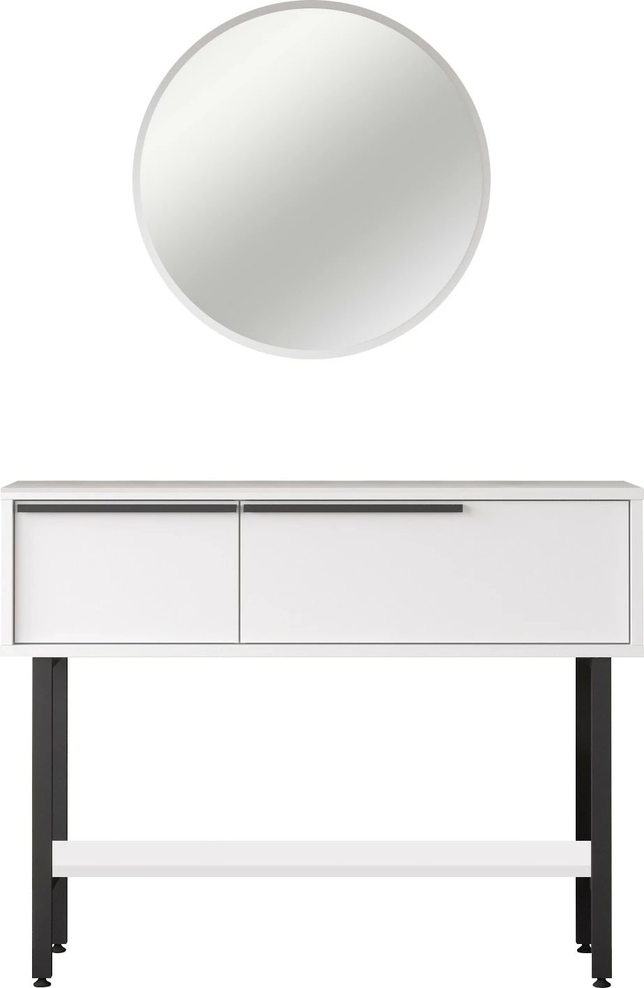 Bufe Hanah Home, On12-W, ngjyrë e bardhë, me pasqyrë