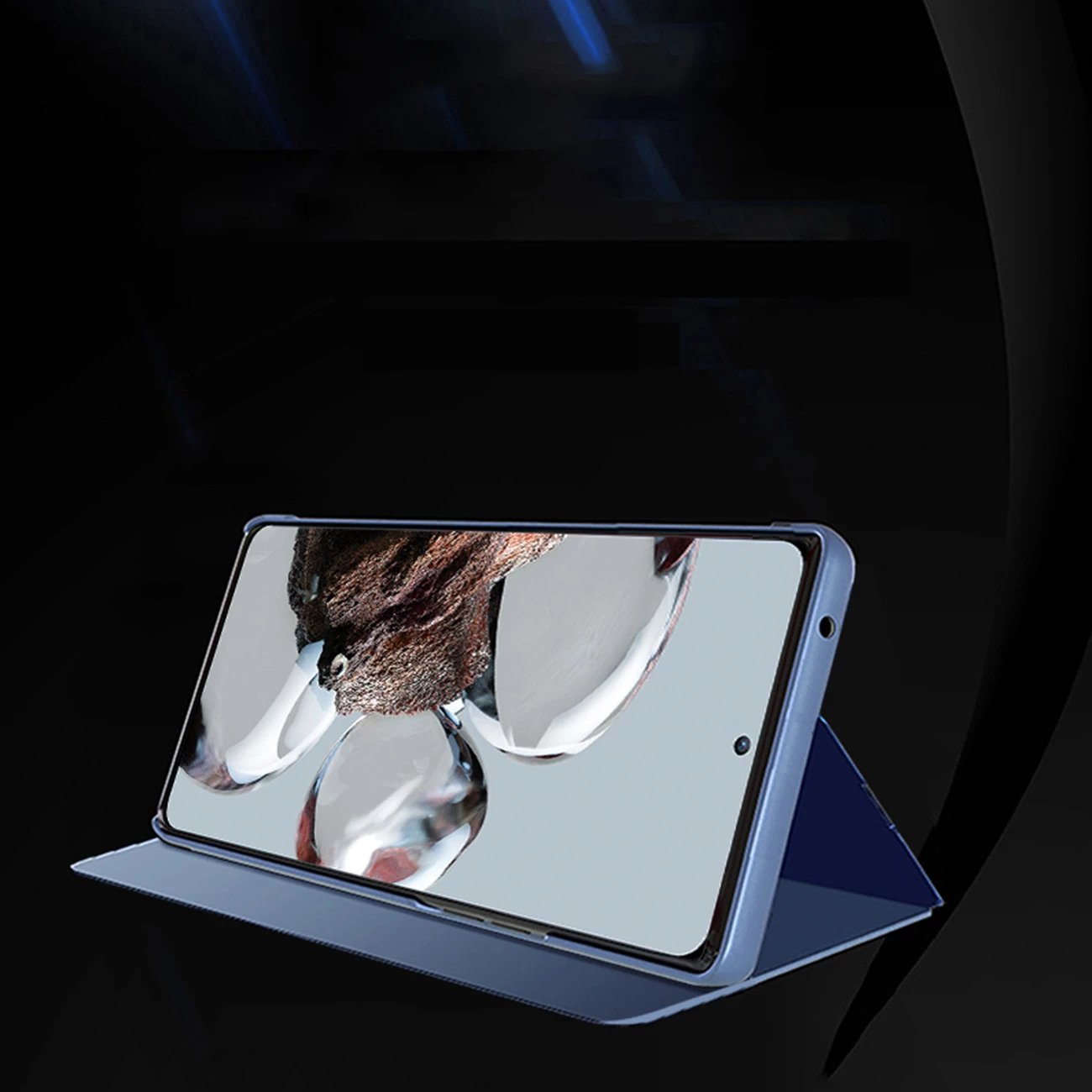 Mbështjellës Hurtel Clear View Case për Xiaomi 12T / 12T Pro, me kapak, i zi