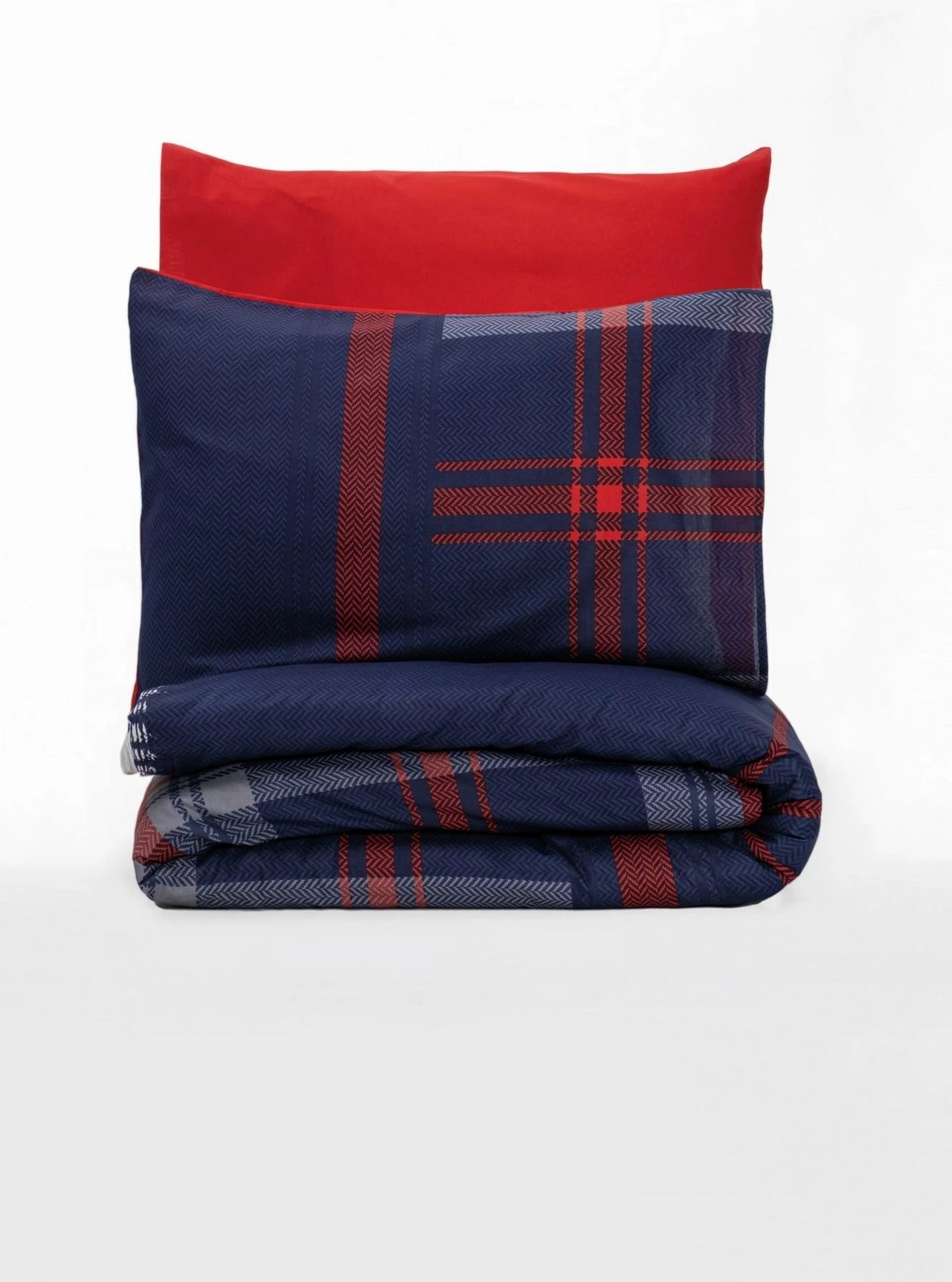 Set mbulesë jorgan për teke XXL, L'essentiel Abel, e kuqe dhe blu e errët