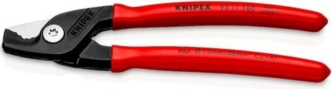 Prerëse kabllosh Knipex 160mm, dorezë plastike, e zezë/kuqe