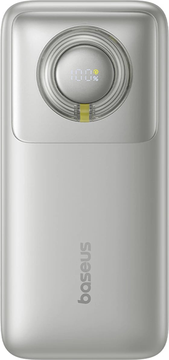 Power bank Baseus Free2Pull 20000mAh 65W me kabllo USB-C të tërheqshme, Gri
