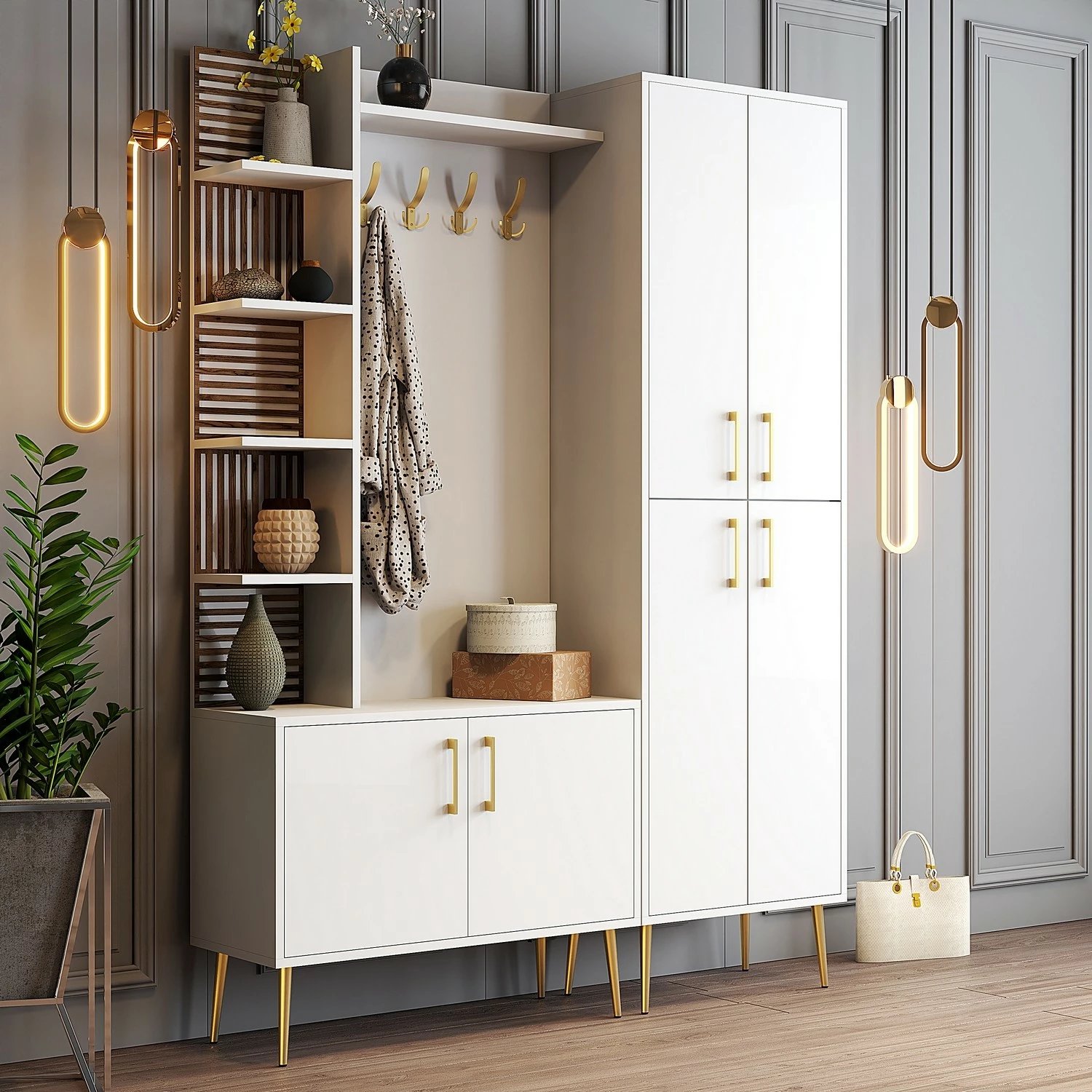 Stendë korridori Viyana Da, e bardhë, e artë