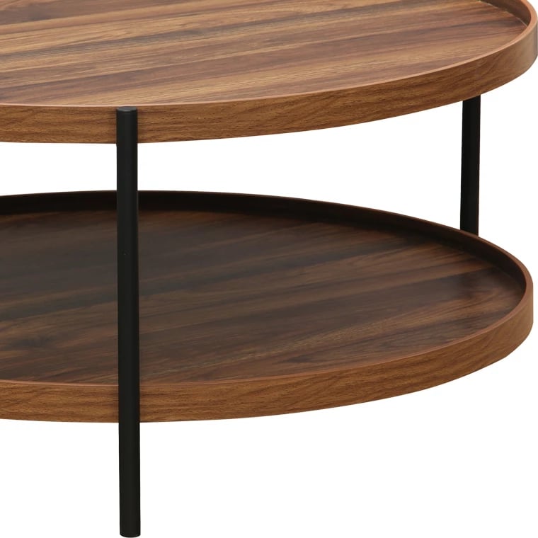 Tavolinë kafeje Portogie mdf arre - metal i zi D80x40cm