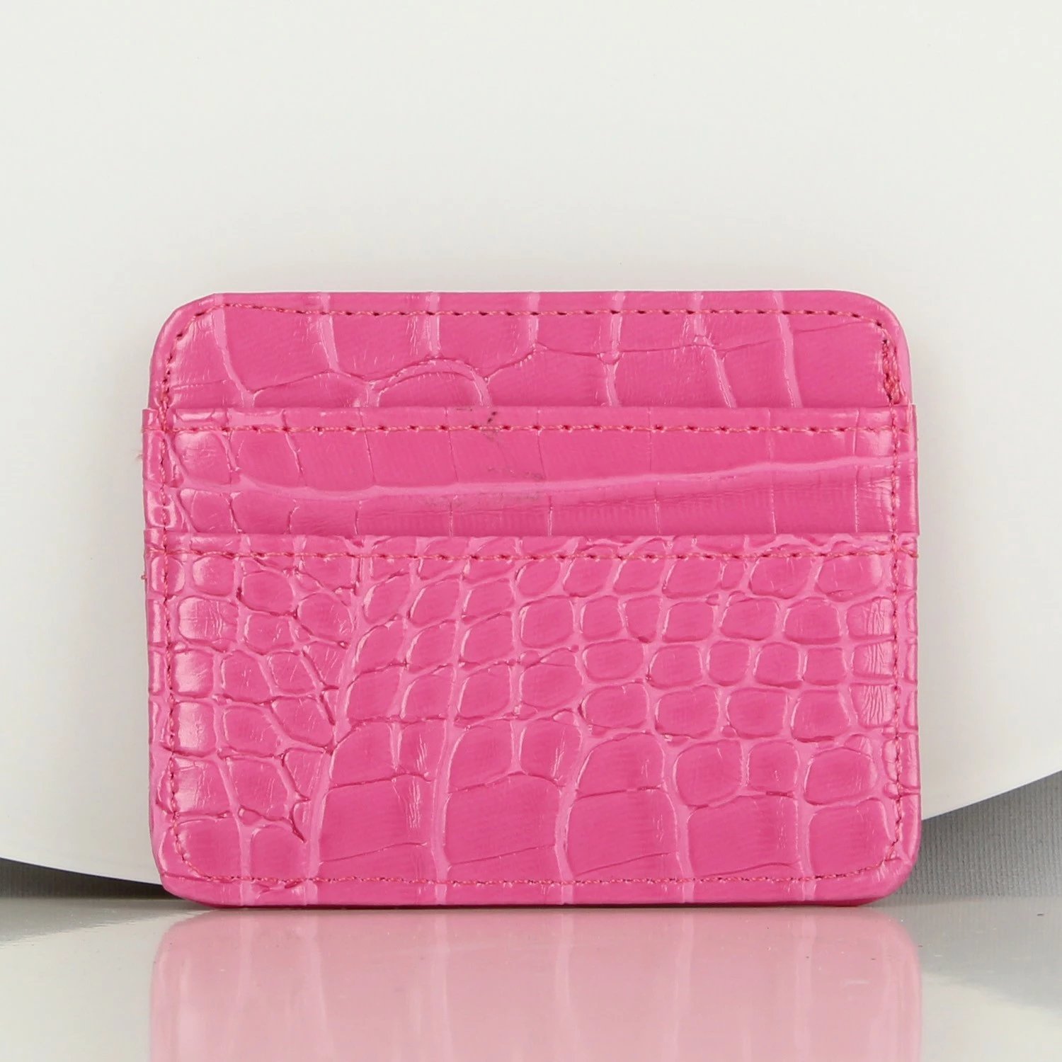 Portofol lëkure rozë, mbajtëse kartelash, Zoozie Bags, 2477, 10.5x8.5cm