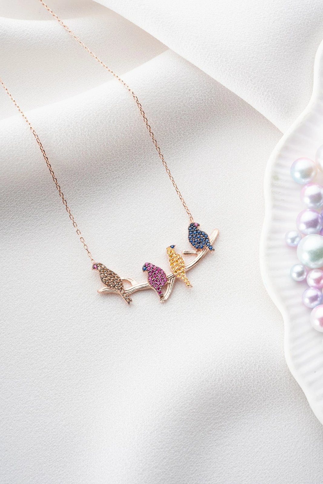 Varëse argjendi, ngjyrë rozë ari, kaltër navy dhe fuchsia, Jumeon, TRDYL679 Varëse argjendi, ngjyrë rozë ari, kaltër navy dhe fuchsia, Jumeon, TRDYL679