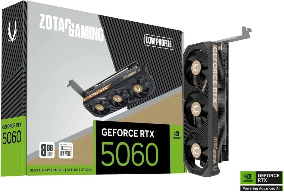 Kartë grafike ZOTAC GeForce RTX 5060 LP 8GB GDDR7, 128-bit, 2x DisplayPort/HDMI, PCIe 5.0 x8