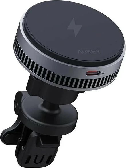 Mbajtës magnetik AUKEY MagFusion Dash, karikim wireless 15W, i zi