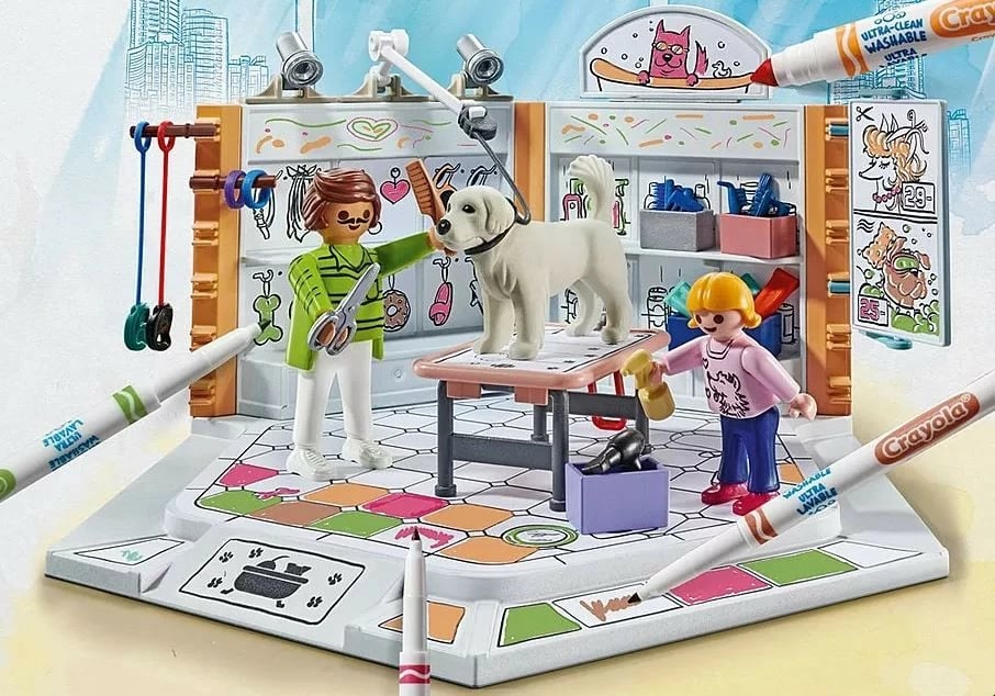 Set figurina Playmobil Color Dog Salon 71514 me mjete ngjyrosjeje, 61 pjesë