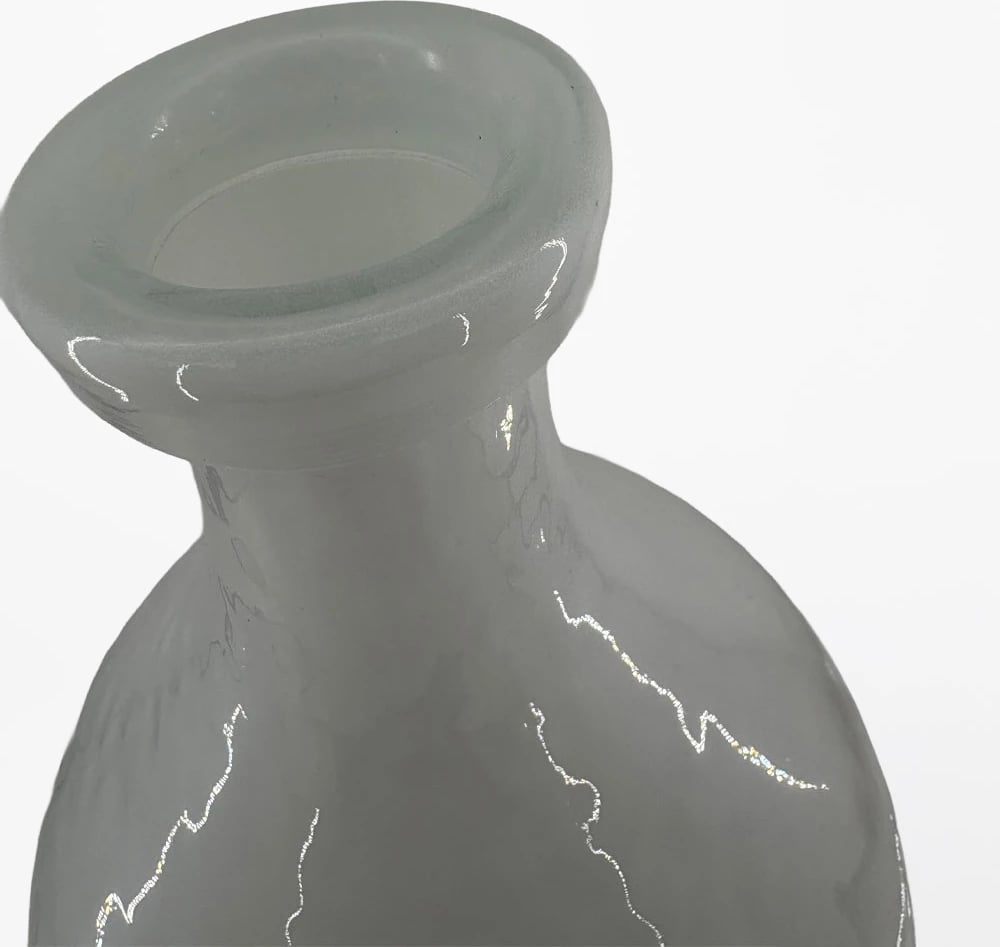 Vazo FLACON prej qelqi, e bardhë, 27.5x27.5x46cm