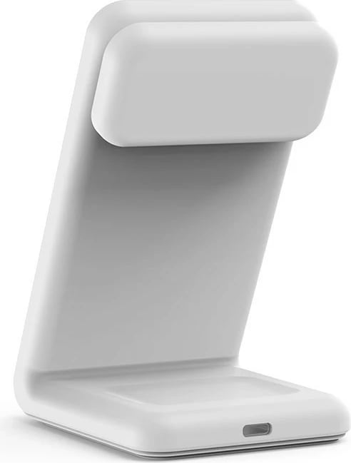 Karikues wireless 3-në-1 CRONG MagSafe për iPhone, Apple Watch, AirPods, Bardhë