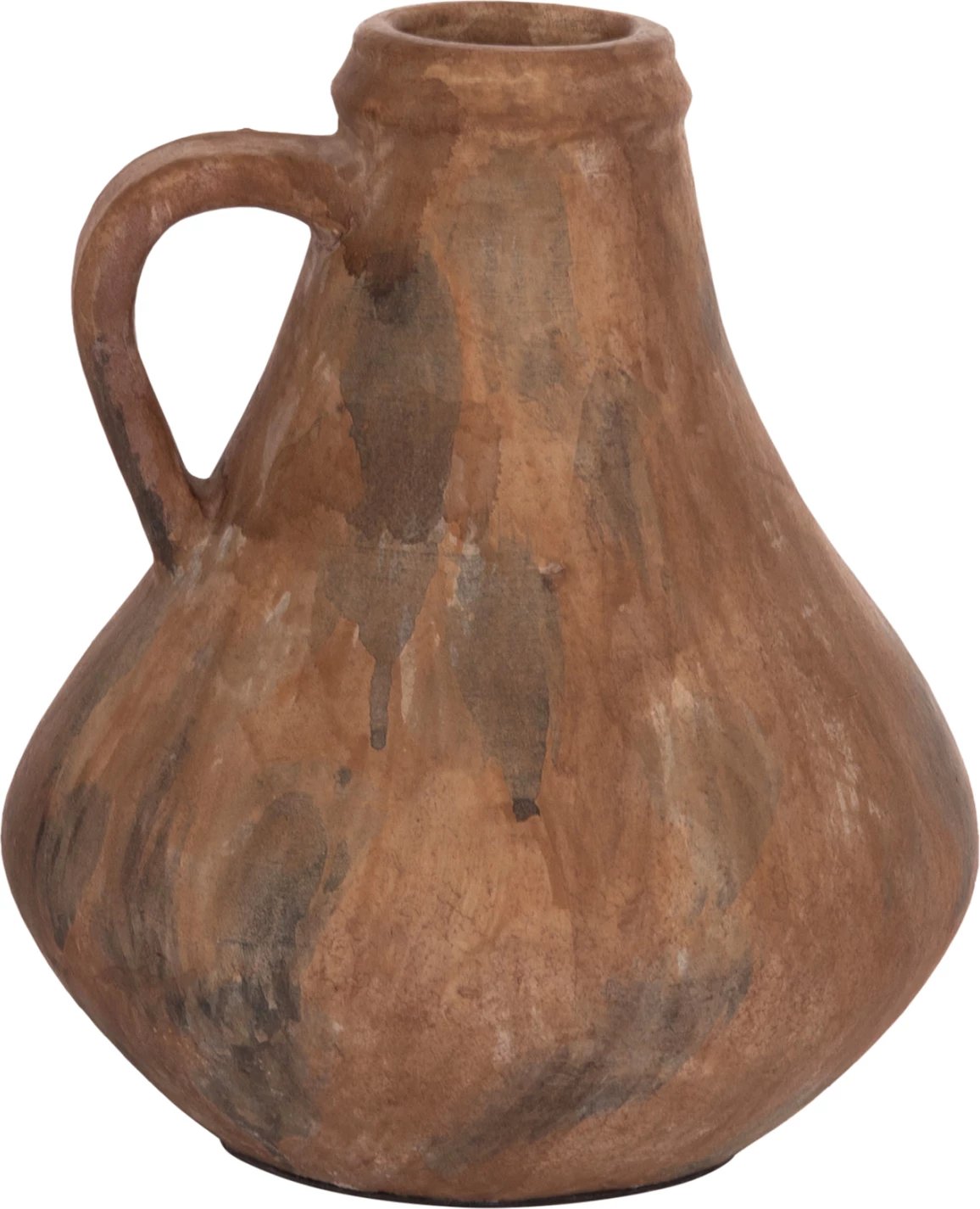 Vazo dekorative VERMO, terrakotë, ngjyrë kafe e furçuar, FH4399, 25x28cm
