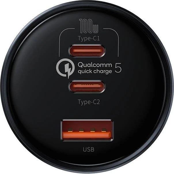 Karikues Baseus Qualcomm, USB, 2x USB-C, 160W, gri