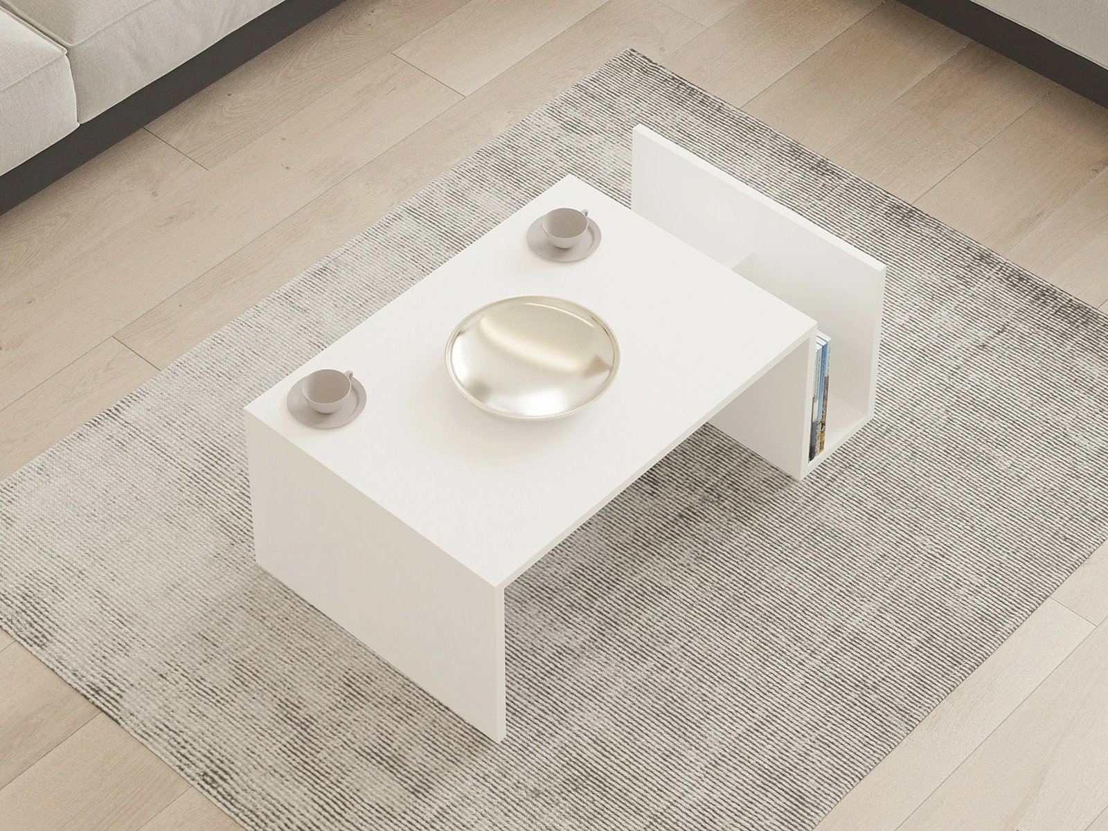 Tavolinë kafeje Hanah Home, Memo, e bardhë