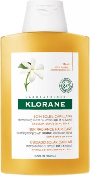 Shampon ushqyes unisex Klorane me Monoï dhe Tamanu Bio, 200ml