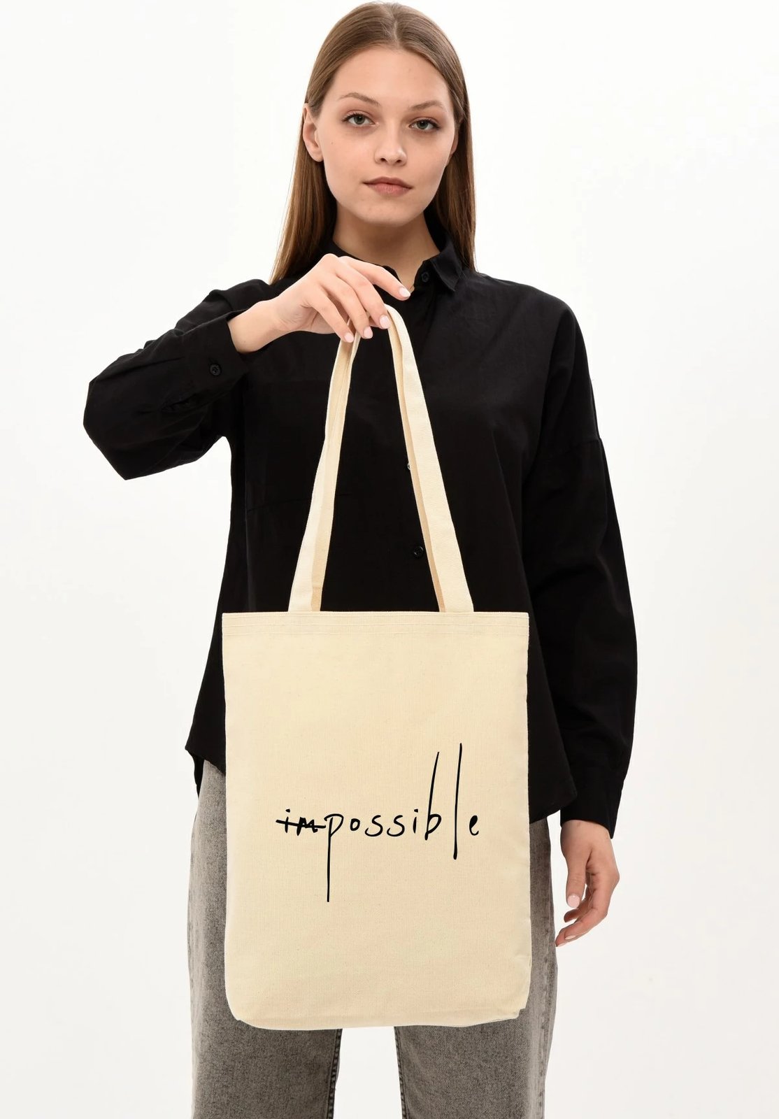 Çantë tote Zoozie Bags, krem, 35x40x8cm