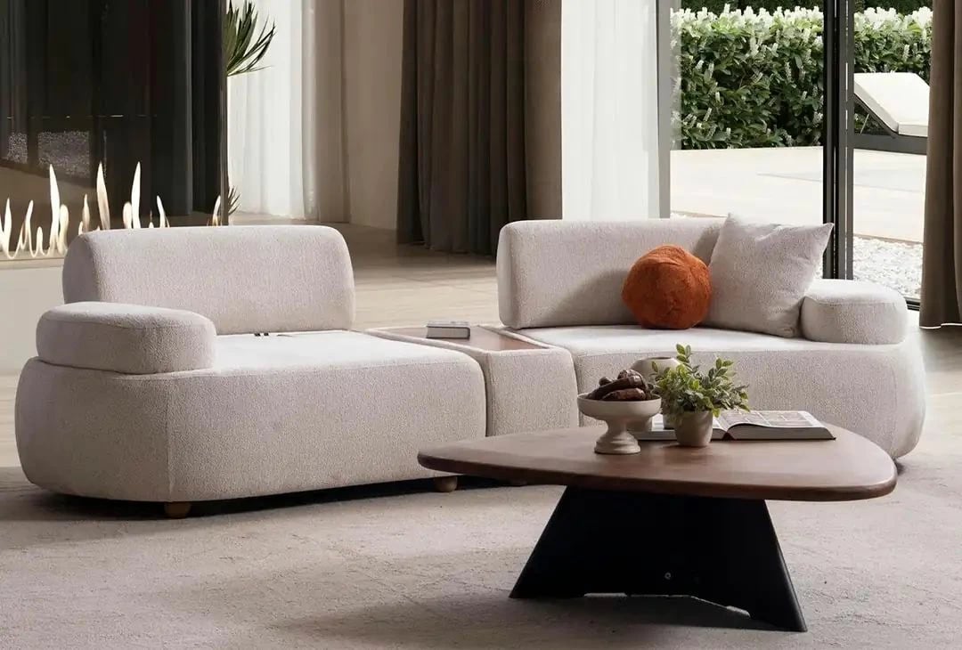 Set mobiljesh për dhomë dite, Atelier del Sofa, ngjyrë krem