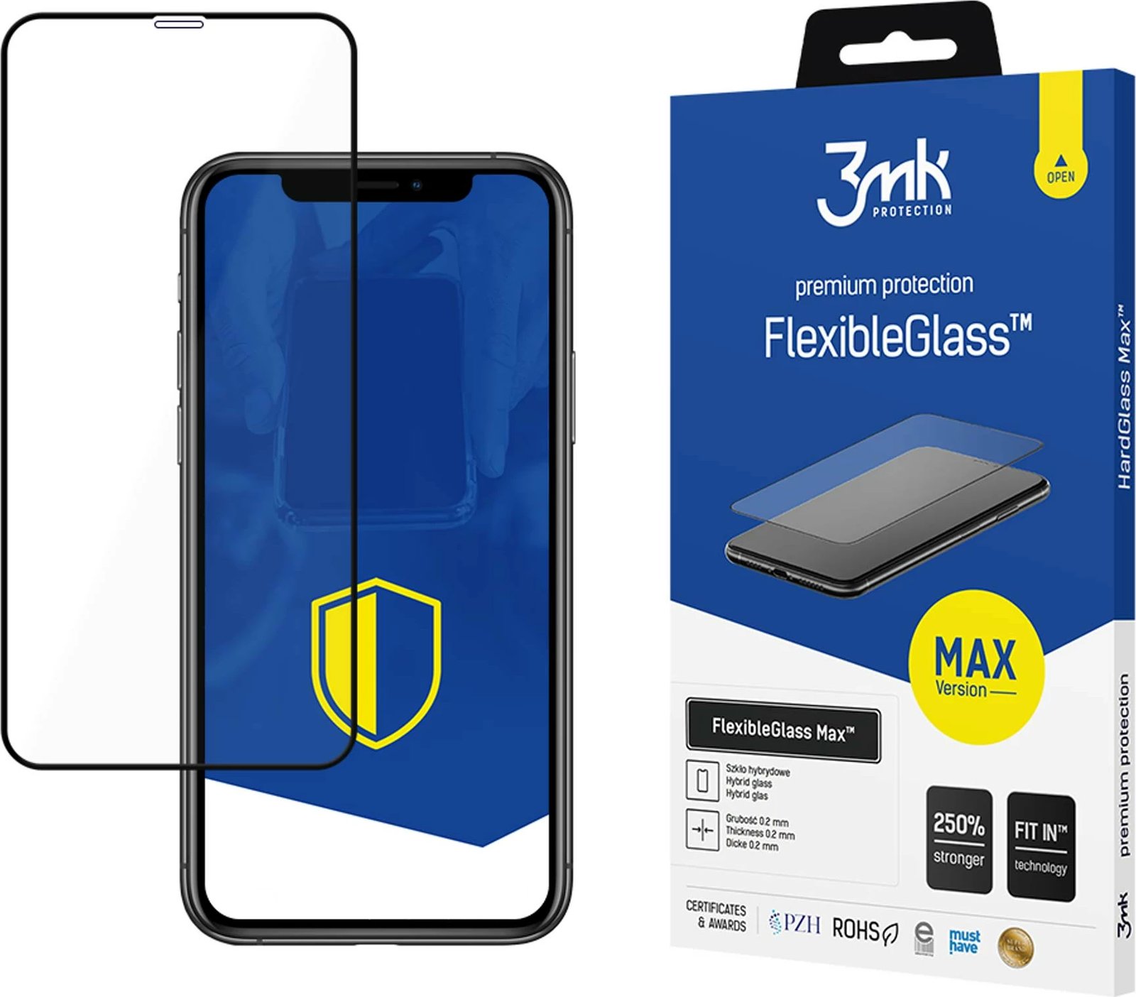 Xham hibrid mbrojtës për ekran, 3mk Protection FlexibleGlass Max, për iPhone 11
