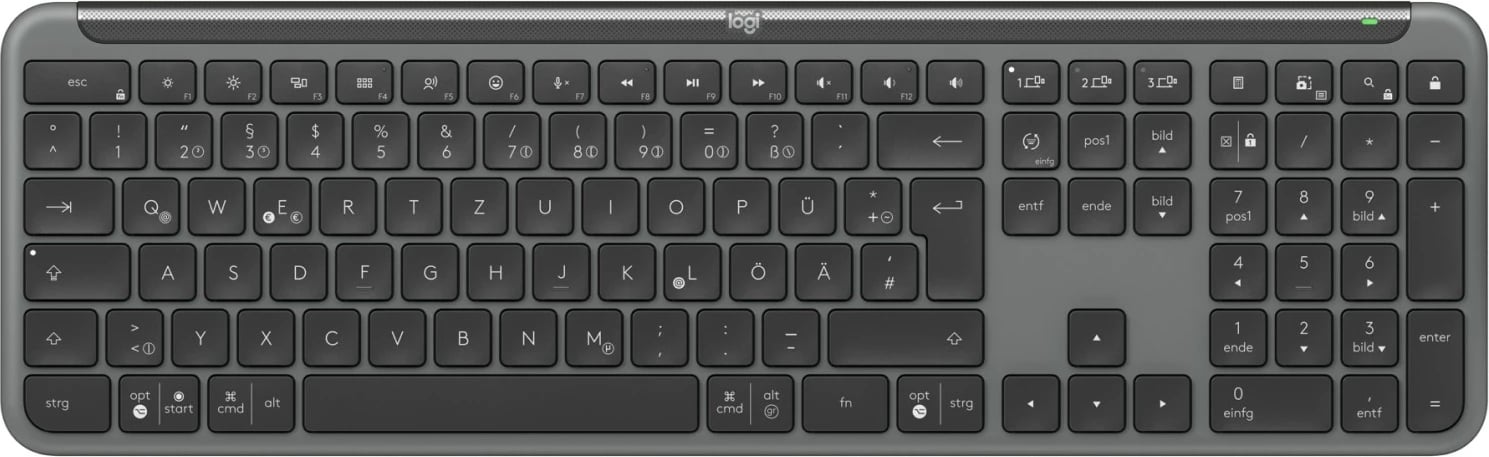 Komplet tastierë dhe maus Logitech MK950 Signature, Wireless, RF Wireless + Bluetooth, QWERTZ, Grafit