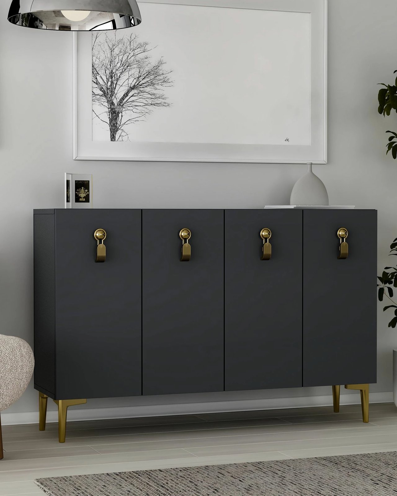 Konsolë Skye Decor, anthracite, gold, 8181KM-64