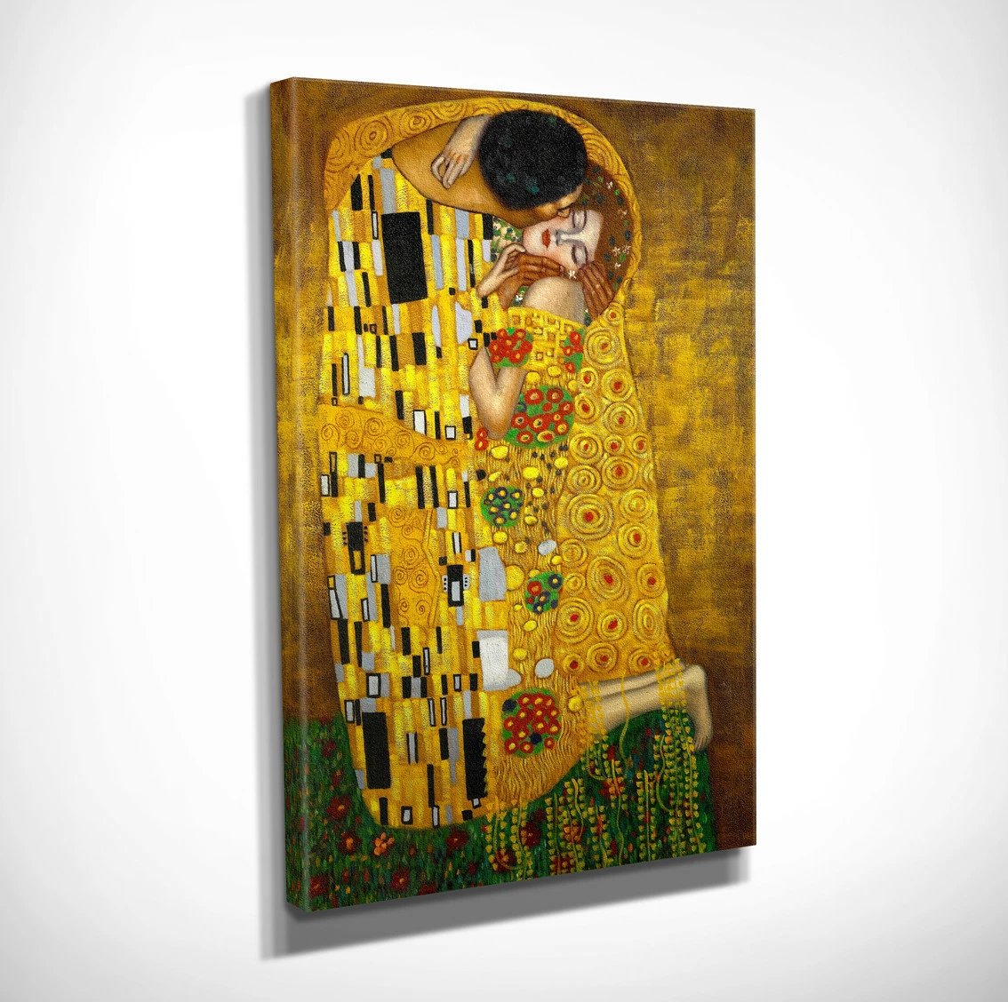 Pikturë dekorative në kanavacë, The Kiss nga Gustav Klimt, shumëngjyrëshe, DC239, 30x40cm