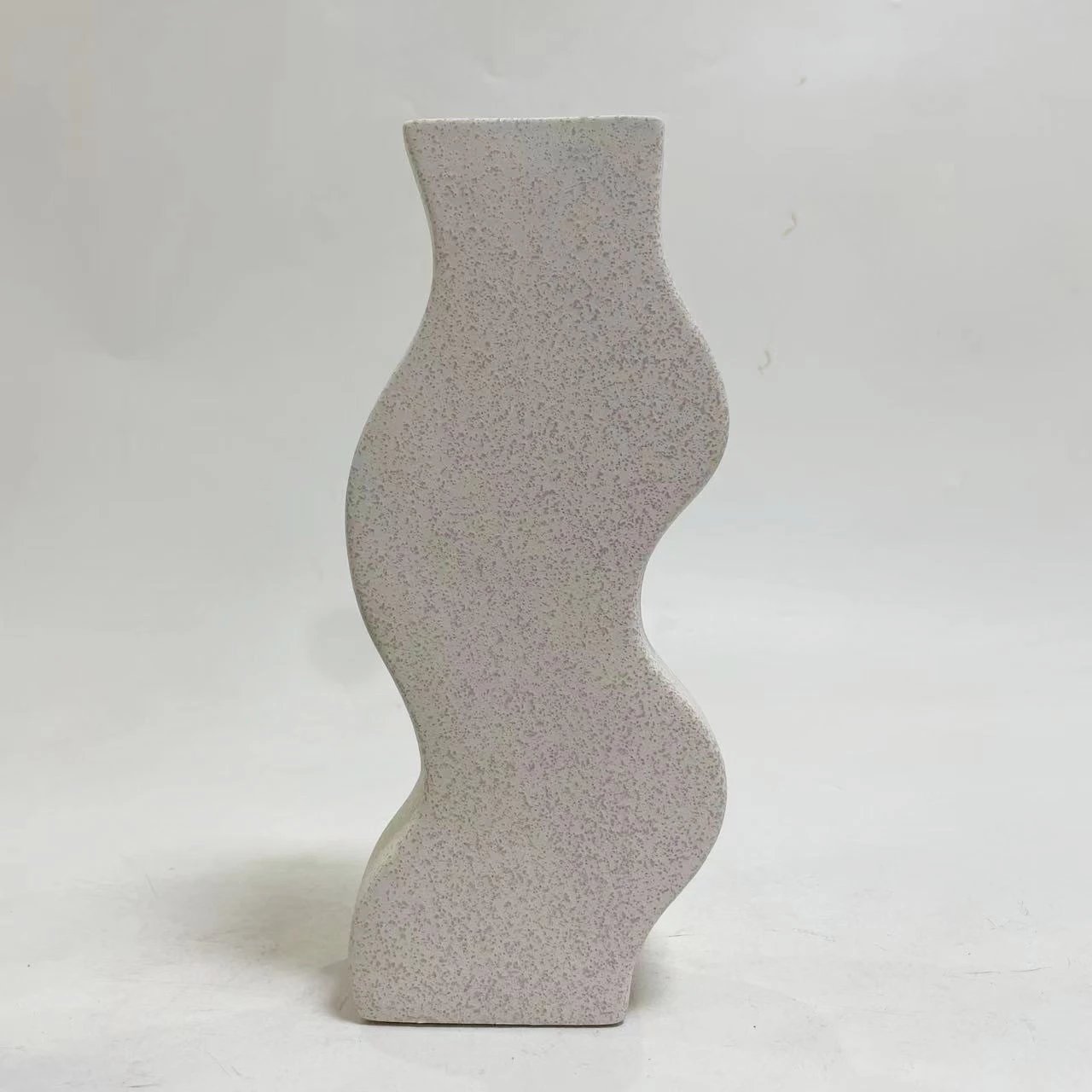 Dekor tavoline qeramike 'SEBOR' FH4589.01, ngjyrë e bardhë me kristalizim, 13x6x30 cm