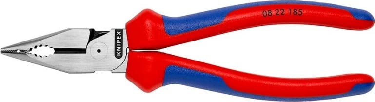 Pincë me majë të hollë Knipex, 22mm, dorezë kuqe/kaltër