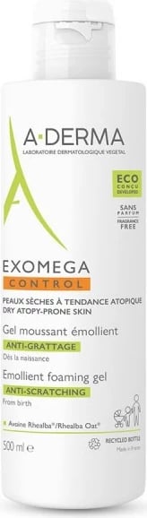 Xhel larës emolient për trup A-Derma Exomega Control unisex 500ml